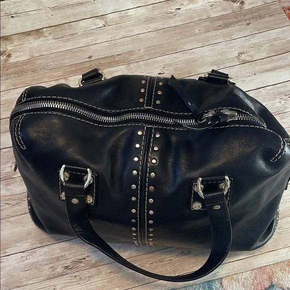 MICHAEL Michael Kors Astor Black Satchel with Silver Accents - Picture 8 of 15